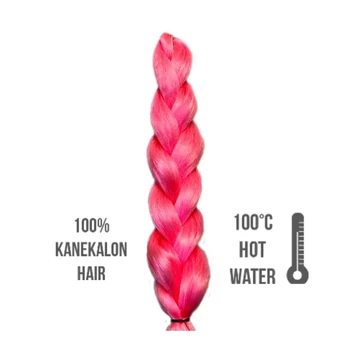 Afro szintetikus 100% kanekalon haj, 60 cm, 85 g, pink