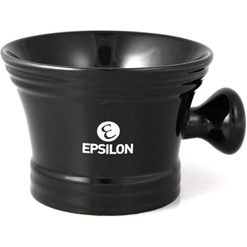 Epsilon Ceramic Shaving Bowl With Handle (Black)