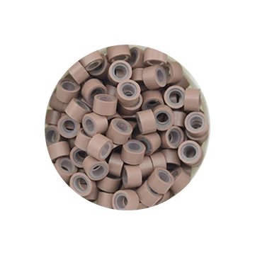 Szilikonos mikrogyűrű 5 mm világosbarna, 100 db