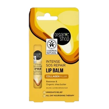 Organic Shop Collagen Filler ajakbalzsam méhviasszal és bio shea vajjal, 10 ml