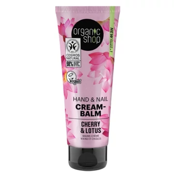 Organic Shop kéz- és körömápoló krémbalzsam cseresznyével és lótusszal, 75 ml