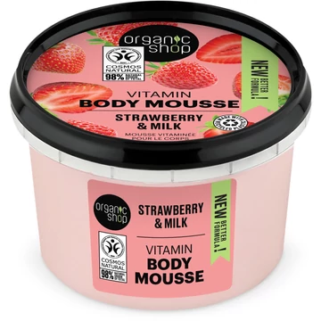 Organic Shop vitamin testápoló mousse eperrel és tejjel, 250  ml