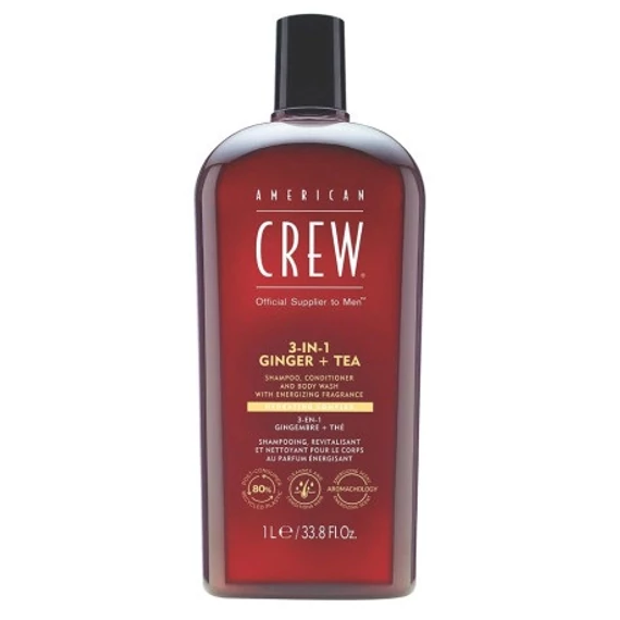 American Crew 3in1 Energizing sampon, kondicionáló, tusfürdő, 1 l