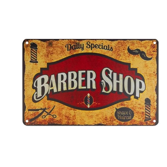 Barber és fodrász dekorációs tábla 04