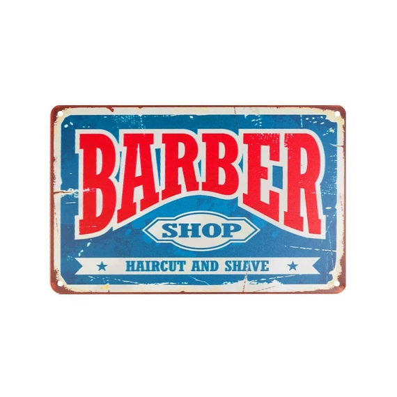 Barber és fodrász dekorációs tábla 02