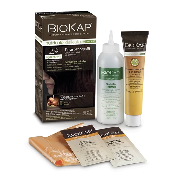 Biokap NutriColor Rapid tartós hajfesték Nr 2.9 Dark Chestnut Chocolate, 135 ml