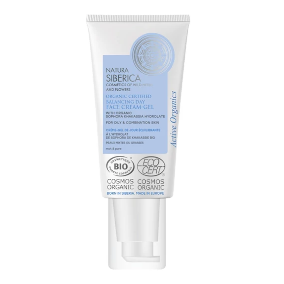 Natura Siberica kiegyensúlyozó bio nappali arckrém-gél zsíros és vegyes bőrre, 50 ml