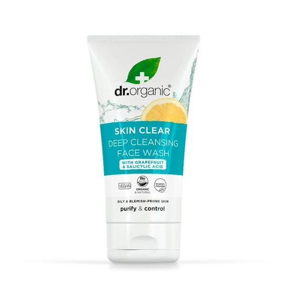 Dr Organic Skin Clear mélytisztító arclemosó 5 az 1-ben, 125 ml