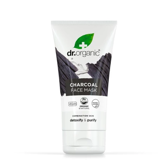 Dr Organic pórustisztító arcpakolás aktív szénnel, 125 ml