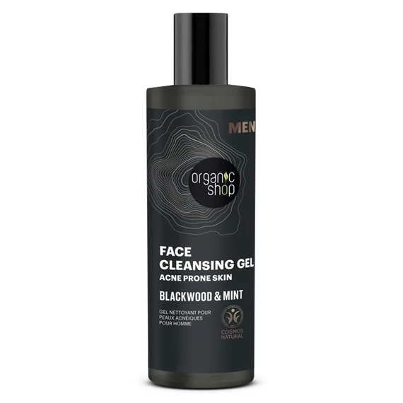 Organic Shop Men arctisztító gél tölgyfakéreg-kivonattal és mentával, 200 ml