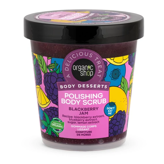 Organic Shop Blackberry Jam polírozó testradír szederdzsem, 450 ml