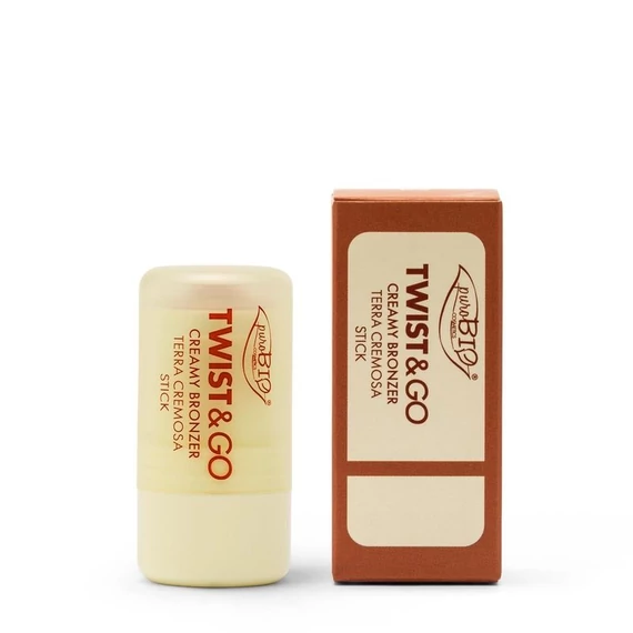 puroBIO Twist &amp; Go Krémes bronzosító stift 5g, 02 meleg bronz