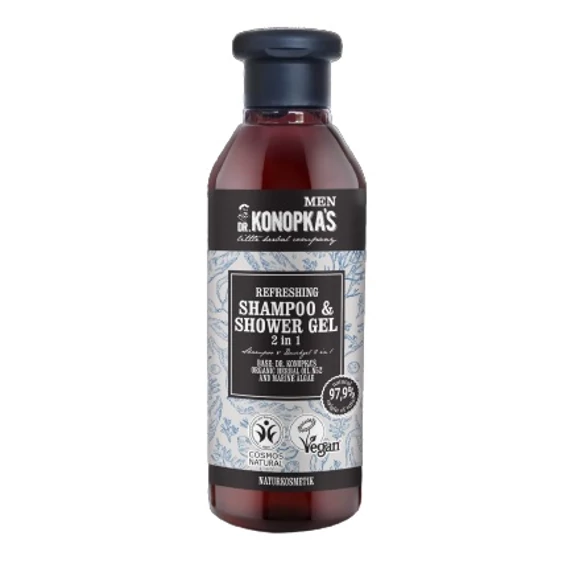 Dr Konopka's Men frissítő 2 az 1-ben sampon és tusfürdő gél, 280  ml