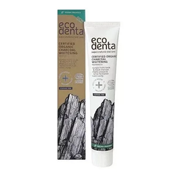 Ecodenta minősített fehérítő bio fogkrém szénnel, 75 ml