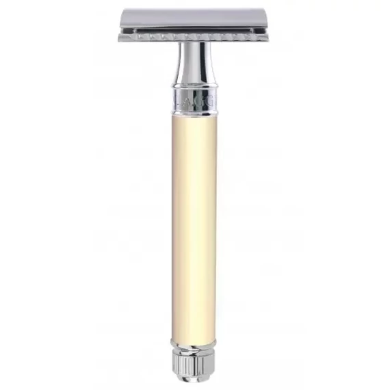Edwin Jagger Closed Comb Long Safety Razor Ivory/Chrome - DEL87