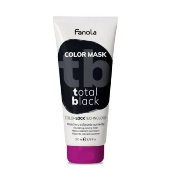 Fanola Color Mask Total Black színező hajpakolás fekete, 200 ml