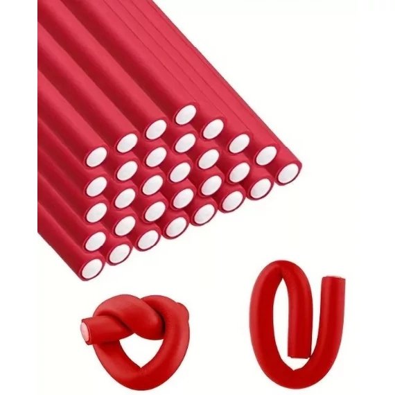 Hair Power kukac hajcsavaró 12 db, Piros, 12x180 mm