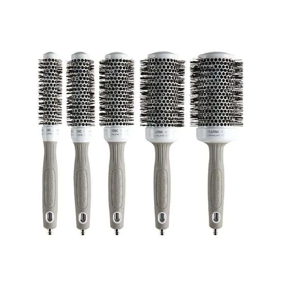 Olivia Garden Expert Blowout Shine White ezüst körkefe szett