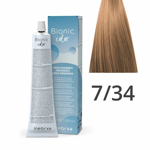 Inebrya Bionic Color ammóniamentes és PPD-mentes hajfesték 7.34