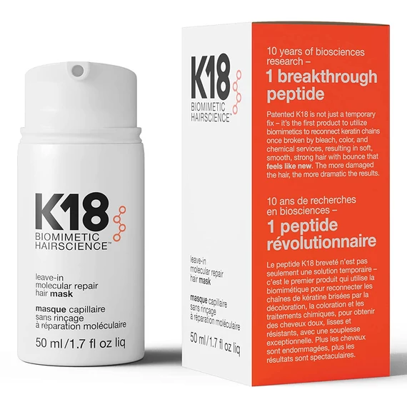 K18 Biomimetic Hairscience Leave-in Molecular Repair hajmegújító maszk, 50 ml