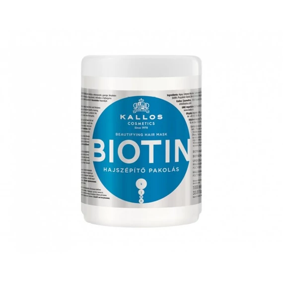 Kallos Biotin hajszépítő pakolás, 1 l