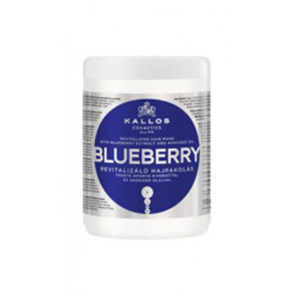 Kallos KJMN revitalizáló fekete áfonya hajpakolás száraz roncsolt hajra, 1 l