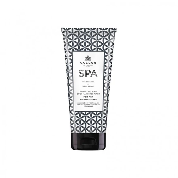 Kallos Spa hidratáló 3 in 1 test-haj-arc tusfürdő férfiaknak, 200 ml