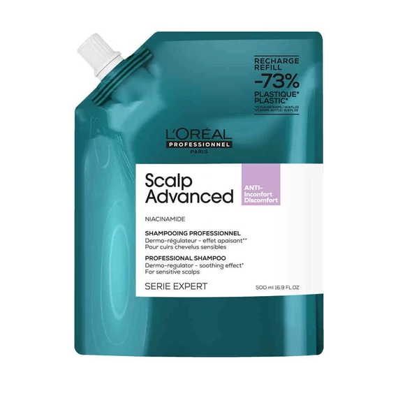 Loreal Scalp Advanced sampon zsíros hajra, utántöltő, 500 ml