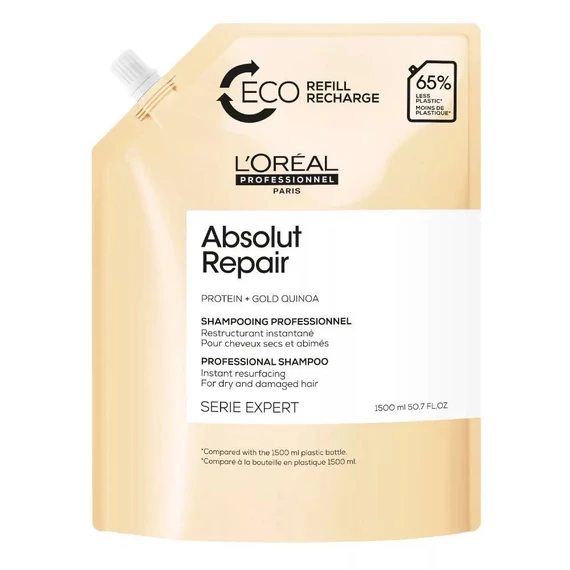 Loreal Serie Expert Absolut Repair Gold Quinoa Protein sampon, utántöltő 1500 ml