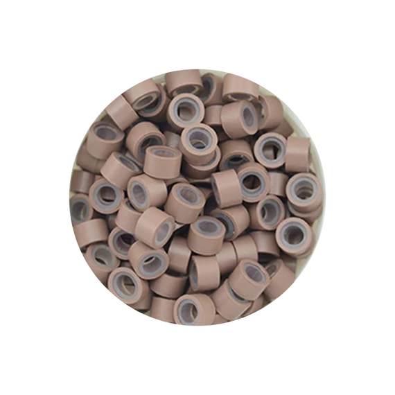 Szilikonos mikrogyűrű 5 mm világosbarna, 100 db