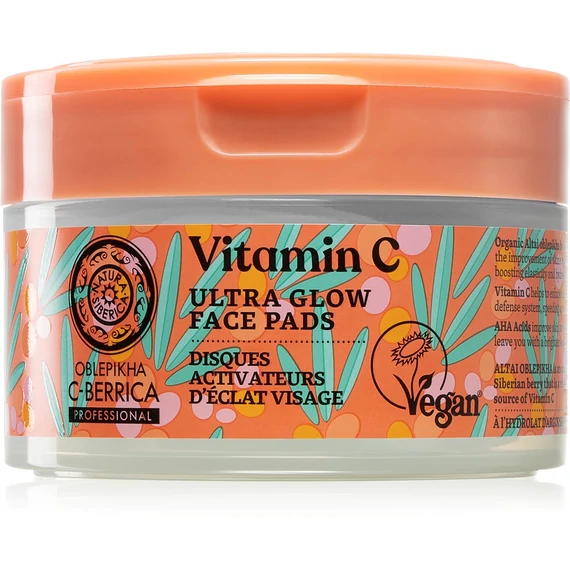 Natura Siberica Oblepikha C-Berrica Ragyogás arctisztító korongok C-vitaminnal, 20db