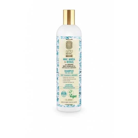 Natura Siberica mélytisztító frissítő sampon zsíros hajra, 400 ml