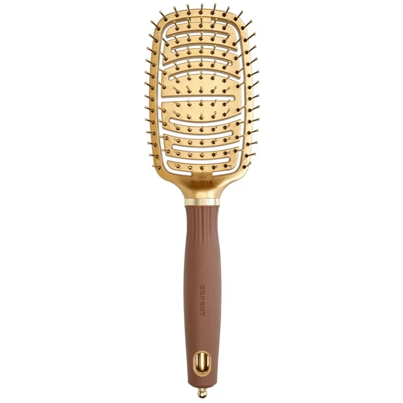 Olivia Garden Expert Care Flex Gold &amp; Brown nylon sörtés hajkefe