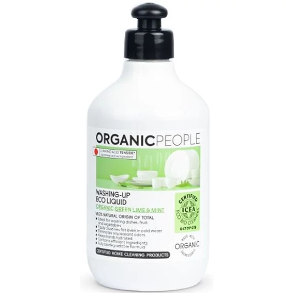 Organic People öko mosogatószer bio zöld lime-mal és mentával, 500 ml