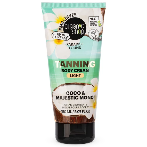 Organic Shop barnító krém kókusszal és monoival, világos, 150 ml