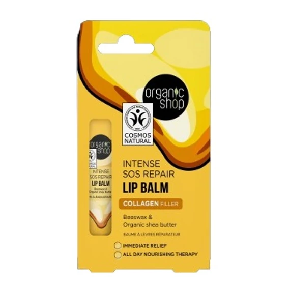 Organic Shop Collagen Filler ajakbalzsam méhviasszal és bio shea vajjal, 10 ml