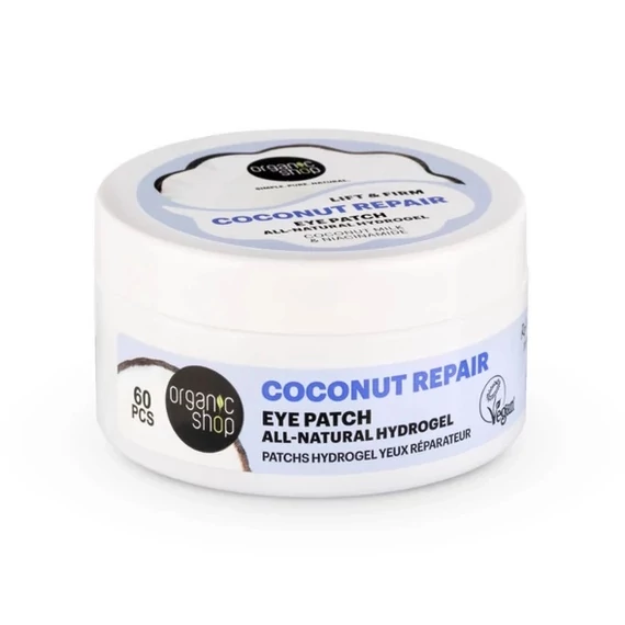 Organic Shop természetes hidrogél szemmaszk kókusztejjel és niacinamiddal, 60 db