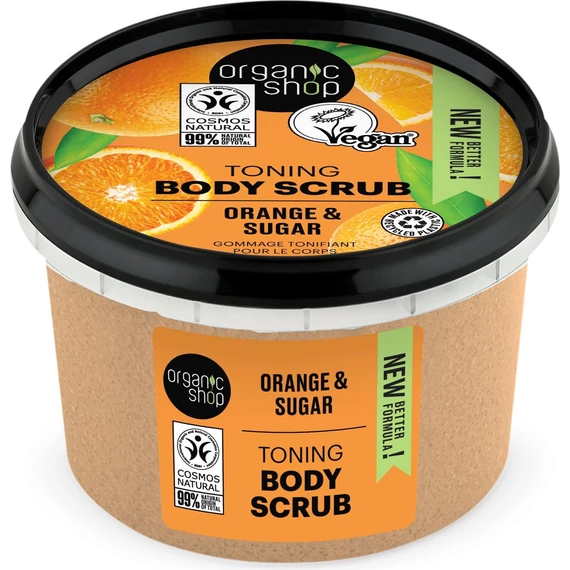 Organic Shop tonizáló testradír naranccsal és cukorral, 250 ml