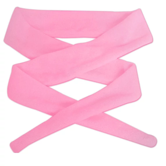 Kozmetikai kötős frottír bambusz fejpánt, rózsaszín