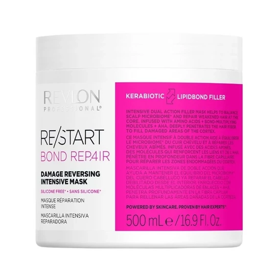 Revlon Restart Bond Repair Intensive hajerősítő pakolás sérült hajra, 500 ml